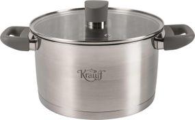 Кастрюля Krauff Elite 26-238-059, 6.1 л, 24 см, из нержавеющей стали с крышкой, для всех типов плит