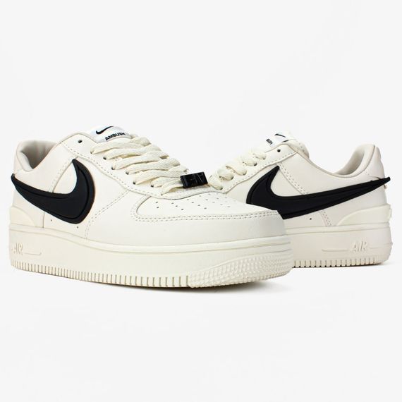 Кросівки демісезонні Nike Air Force матеріал шкіра колір бежевий, чорний