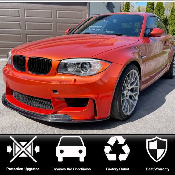 Накладка на передній бампер Lip V1 (для 1M E82, Карбон) для BMW 1 серія E81/82/87/88 2004-2011 рр | Зображення 1