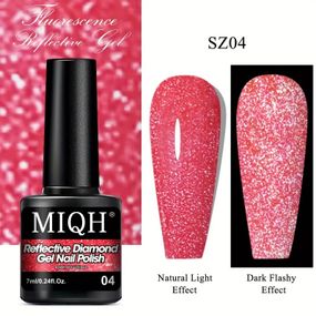 Гель-лак флуоресцентний Miqh Reflective Diamond з блискітками 7 мл №04