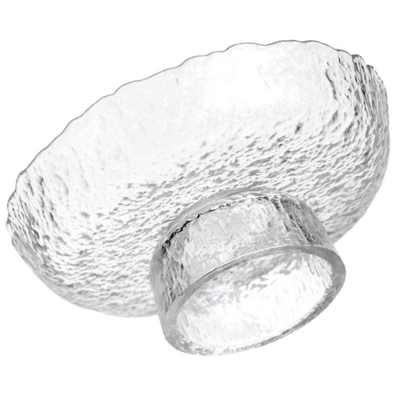 Фруктовниця на ніжці Ice Textured 15 см з крижаною текстурою скла Yiwu HP-34-88 | Зображення 3