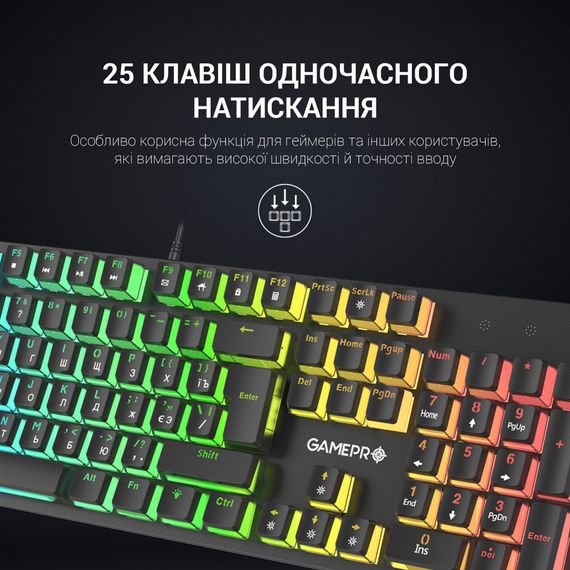 Клавіатура GamePro MK85R Red Switch RGB USB Black (MK85R) | Зображення 9