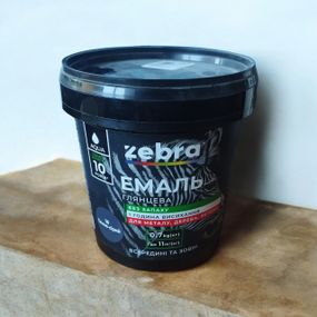 Акрилова емаль Zebra 0.7 кг Темно-сіра (№18) – без запаху, довговічне покриття