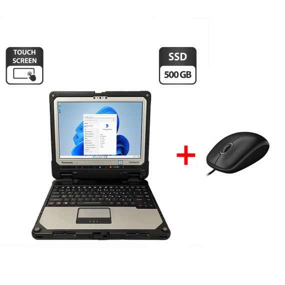 Защищенный нетбук-трансформер Panasonic Toughbook CF-33 / 12.5" (2160x1440) IPS Touch / Core i7-7600U (2 (4) ядра по 2.8 - 3.9 GHz) / 16GB DDR3 / 500GB SSD / HD Graphics 620 / WebCam / GPS / Два АКБ / Стилус б/у + Подарок Проводная мышь USB