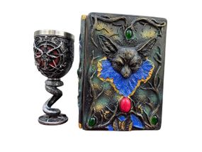 Подарунковий набір Келих 3D Бафомет і Блокнот 3D «Лісовий Гримуар Лиси»