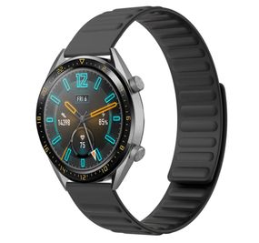 Силиконовый магнитный ремешок Primolux Magnet для часов Huawei Watch GT / GT 2 - Black
