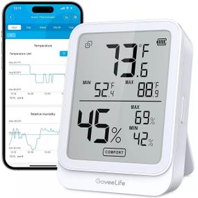 GoveeLife Цифровой термометр-гигрометр Внутренний Bluetooth-измеритель влажности с ЖК-дисплеем