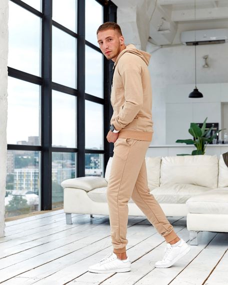 Мужской спортивный костюм петля, демисезонный  Abc* BD5879 размер M, цвет бежевый | Зображення 4