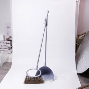 Набор веник и совок на длинной ручке для пола 25×25×95 (см) Фиолетовый HP-45-1V