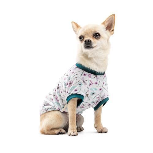 Футболка Pet Fashion Flora для собак бавовна білий трикотаж з квітковим принтом M | Зображення 1