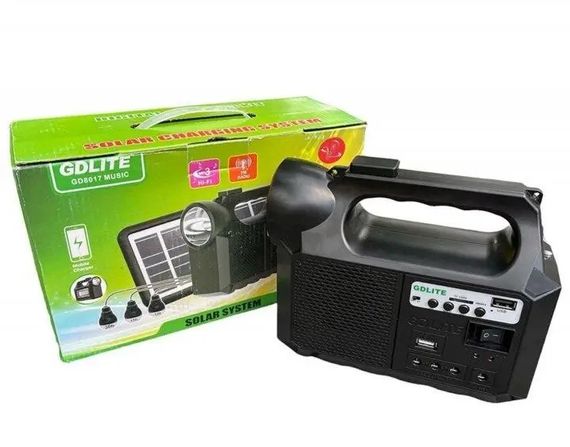 Портативна зарядна станція GDLITE GD-8017 Music Світильник аварійного освітлення радіо плеєр павербанк | Зображення 7