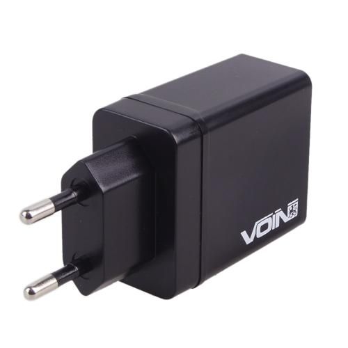 Мережевий зарядний пристрій VOIN 30W, 3 USB, QC3.0 (Port 1-5V*3A/9V*2A/12V*1.5A. Port 2/3-5V2.4A) | Зображення 2