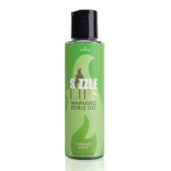 Зігрівальний масажний гель Sensuva Sizzle Lips Caramel Apple (125 мл), без цукру, їстівний Sex Aura