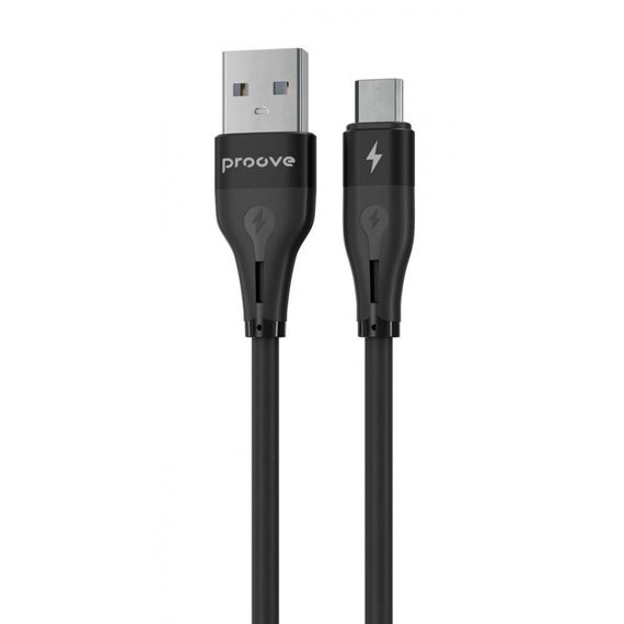 Кабель Proove Soft Silicone Micro USB 2.4A (1m) black