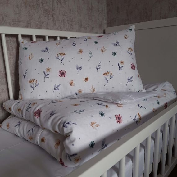 Комплект постільної білизни в ліжечко SoundSleep Flowers муслін дитячий 112х147 см (94101843) | Зображення 9