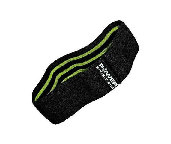 Тканева гумка для фітнесу та спорту Power System PS-4092 Booty Band LVL 2 Black/Green (d_80 см, 12-16 кг) (4092GN-0) | Зображення 1