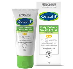 Захист обличчя від сонця Cetaphil Daily Defence Cream SPF50 with UVA/UVB Filters for Sensitive Skin 50g