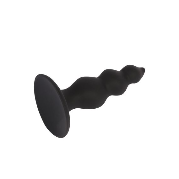 Анальна пробка із хвилястою поверхнею Chisa Black Mont чорна, 4.8 см Sex Aura | Зображення 4