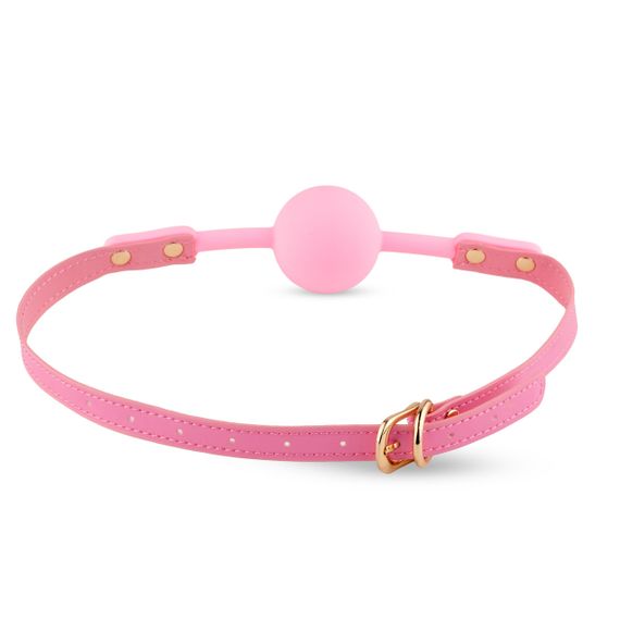 Силіконовий рожевий кляп Ball Gag Pink з регульованим ремінцем Sex Aura | Зображення 3