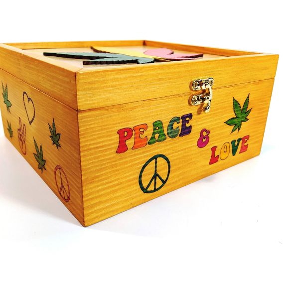 Ящик з кришкою Peace & love 19,8х19,8х10,8 см  Майстерня містера Томаса Дерево Лак | Зображення 7