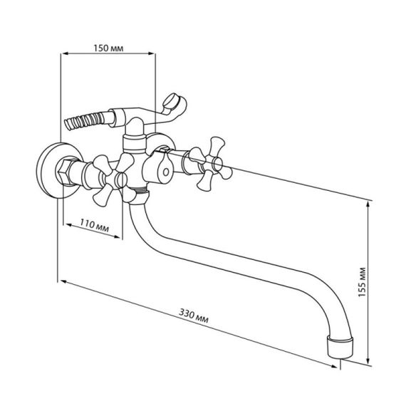 Змішувач для  ванни Lidz (CRM) -30 21 140 01 | Зображення 1