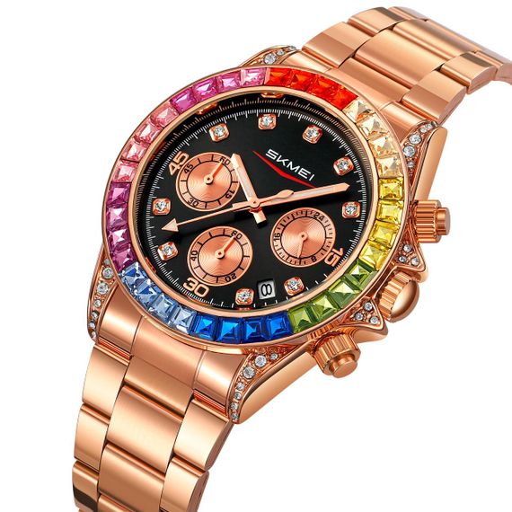 Класичний жіночий годинник Skmei 2352RGBK Rose Gold-Black | Зображення 3