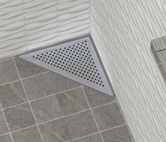 Трап для душа горизонтальний Maxiflow  з нержавіючої сталі з гідрозатвором трикутна решітка "Хвиля" (4062.0Y.050K) | Зображення 4