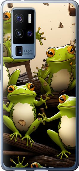 Чехол на Vivo X50 Pro Plus Жабки "5656u-2056-17620"