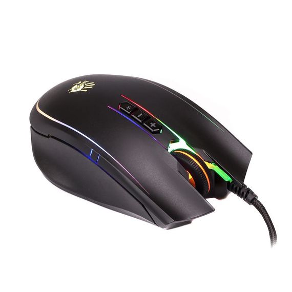 Миша ігрова A4-Tech Bloody Q81, чорна, з підсвічуванням Curve, USB | Зображення 1