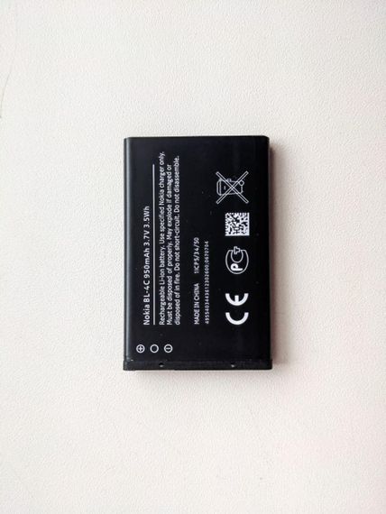Аккумулятор Nokia bl-4c (400mah) чорний | Зображення 1