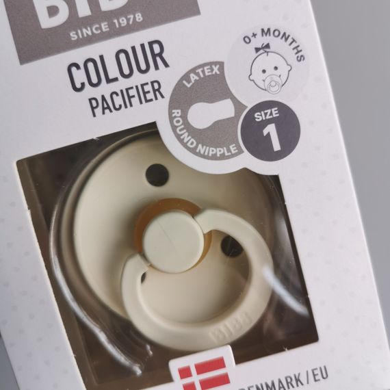 Соска пустушка Bibs Colour Ivory 0-6 міс round кругла | Зображення 1