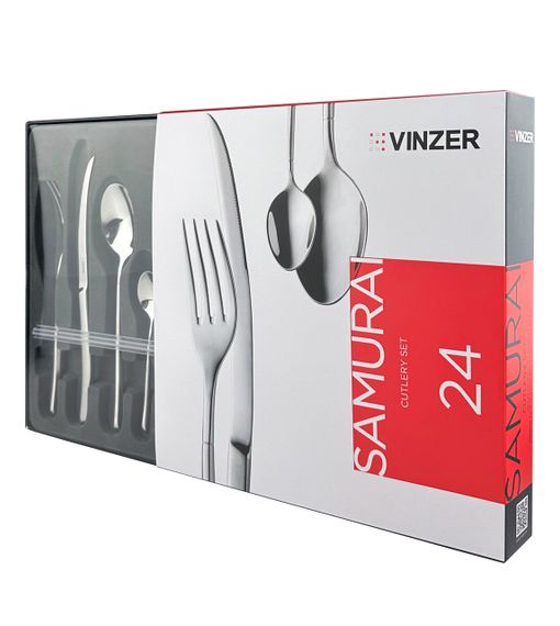 Набор столовых приборов Vinzer Samurai 50094, 24 предмета, нержавеющая сталь, для 6 персон | Зображення 5
