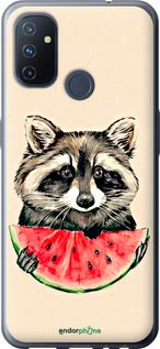 Чохол на OnePlus Nord N100 Єнотик з кавуном "4605u-2130-2448"