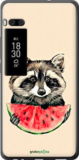 Чохол на Meizu Pro 7 Plus Єнотик з кавуном "4605u-1131-2448"