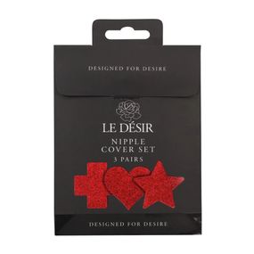 Пестисы - Le Desir Nipple Cover Set Red (3 пары) Sex Aura
