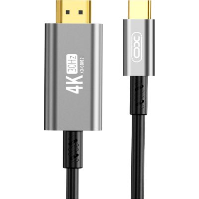 Кабель мультимедийный USB-C to HDMI 1.8m GB019-CHDMI XO (GB019-CHDMI.tranish) | Зображення 1