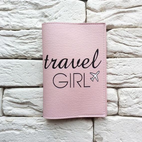 Обложка для паспорта Travel girl 2 (розовый) | Зображення 1