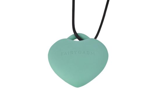 Мінівібратор «Сердечко» FairyGasm PleasureStone green, 9 режимів, на шнурку Sex Aura | Зображення 1