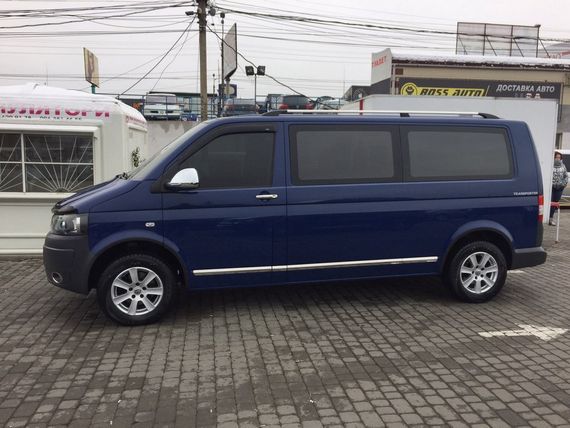 Молдинги на дверь (нерж, Хром) 1 дверь, линная, Carmos - Турецкая сталь для Volkswagen T6 2015-2024, | Зображення 2
