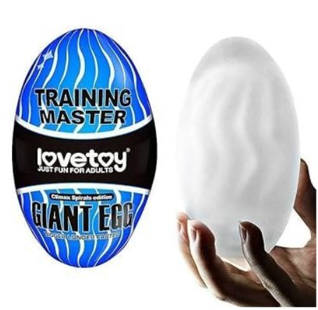Мастурбатор LoveToy Traning Master Giant Egg Mastator Blue без вібрації Sex Aura