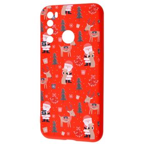 TPU чехол WAVE Fancy для Xiaomi Redmi Note 8T Santa Claus and Deer / Red