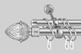 Карниз для штор дворядний металевий 19 мм (комплект) Сатин