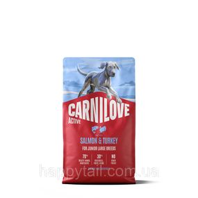 Беззерновой сухой корм Carnilove Salmon & Turkey Junior Large Breed для щенков крупных пород лосось и индейка 4 кг
