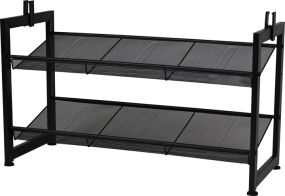 Полка для обуви 2 уровня 74×30.5×43 см черная Eco Fabric EF-7529-2
