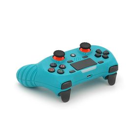 Геймпад Brazzers S8-P бездротовий для PS4 Wireless DOUBLE-motor vibration 4, роз'єм для навушників, LED light bar, Cyan, 3.7V,