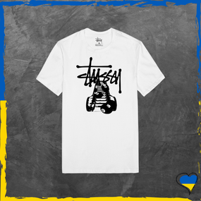 Футболка унісекс Stussy базова біла Стусcі лого принт Біла, XS
