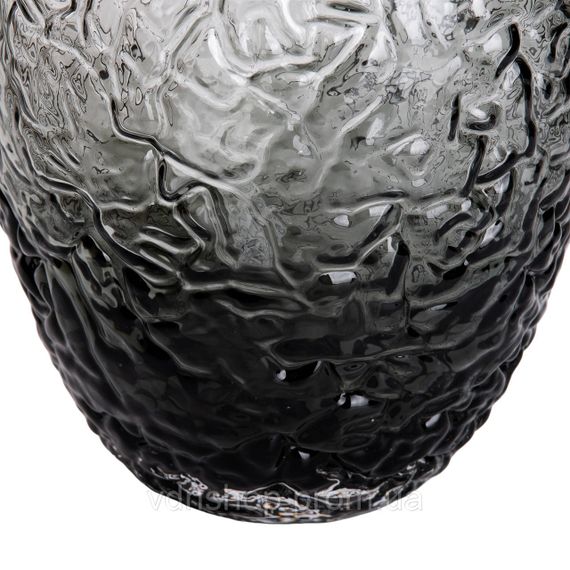 Ваза для квітів зі скла, декоративна кругла, 30 см, сіра HP-1731 | Зображення 3