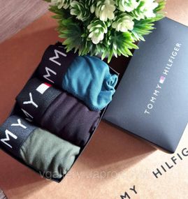 Чоловічий набір бавовняних трусів ТН, чоловічі труси ТН у коробці на 3 штук, набір чоловічих трусів на подарунок Л