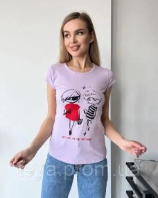 Футболка для жінок колір бузковий розмір M FI_007574