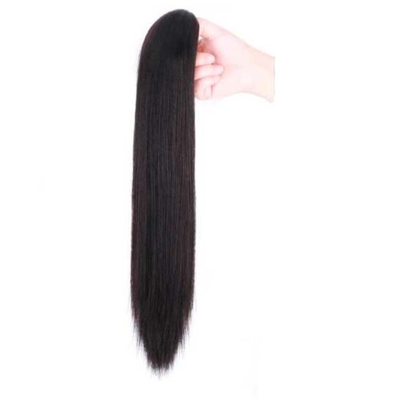 Шиньон накладной хвост на заколке Didaka прямые волосы - 50 см "Брюнетка" | Зображення 7